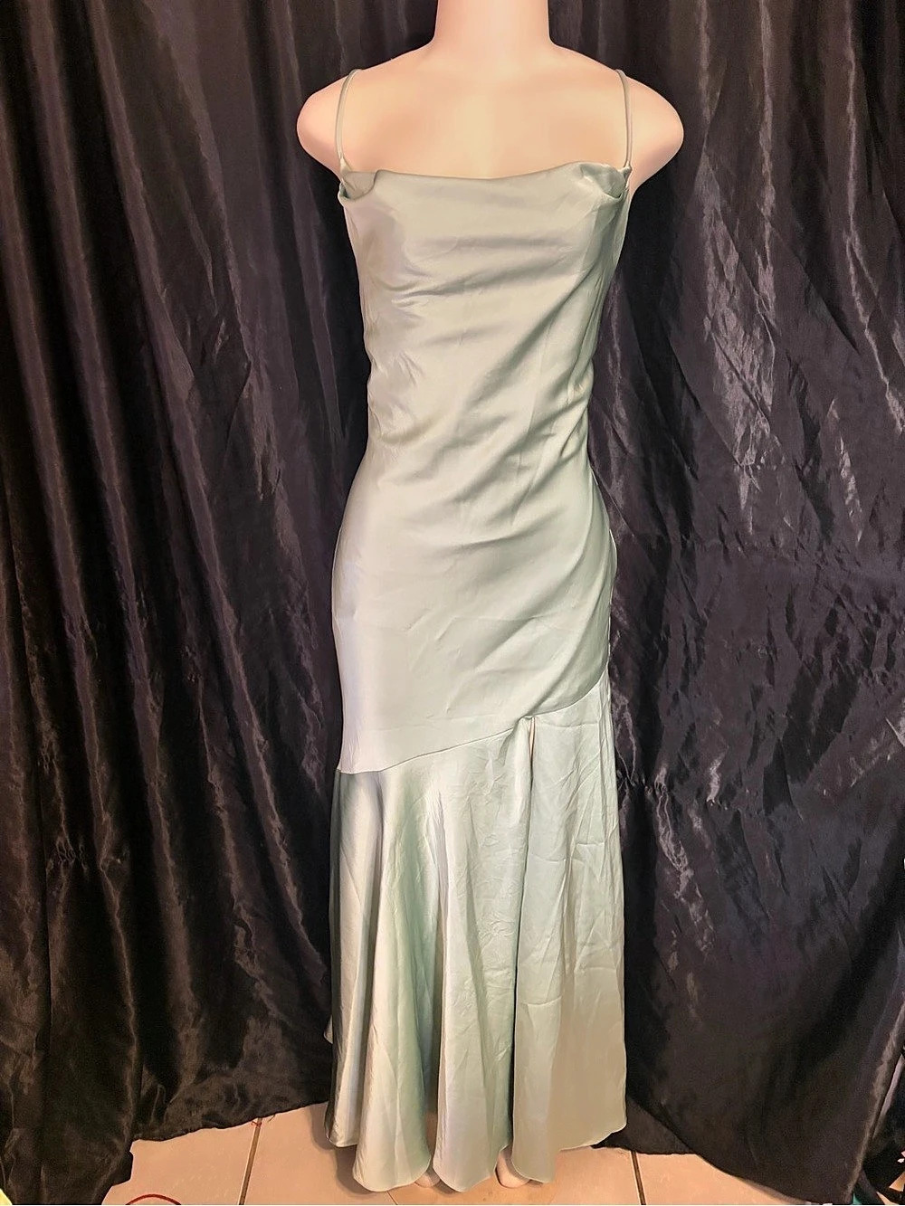 Birdy Grey Lisa Long Satin Dress Maxi in Green